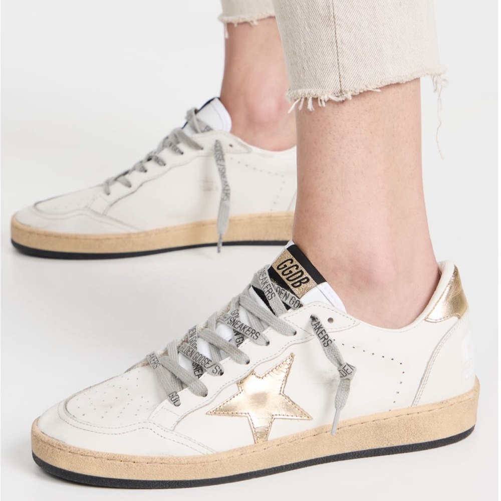 Golden Goose Ball Star Sneaker Milk White Leather/Gold sz 39 New in Box - Picture 14 of 14